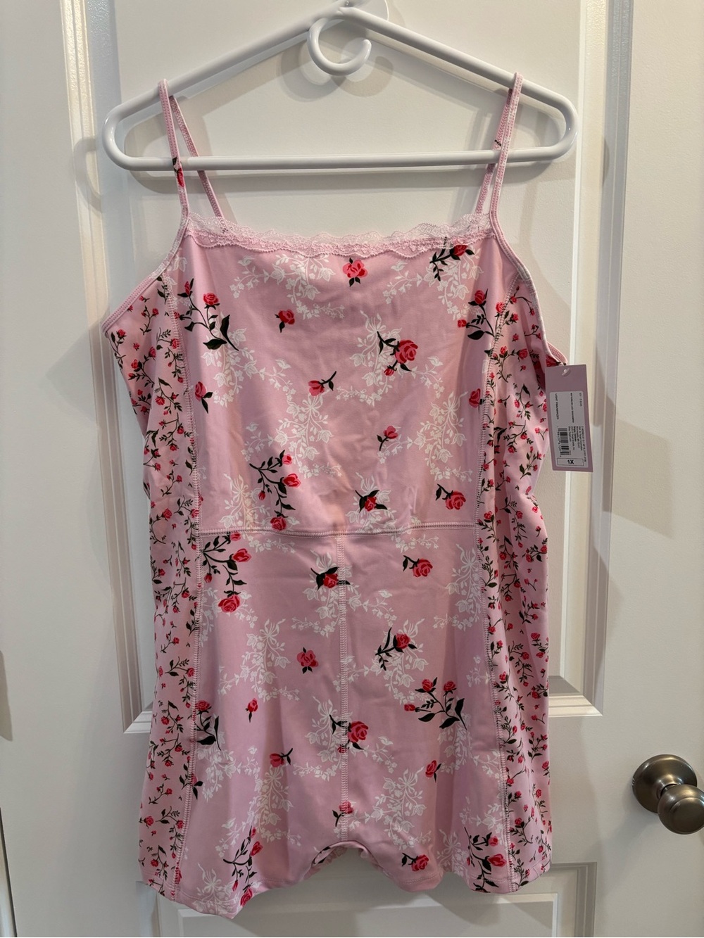 Women’s Butterbliss Light Pink Lace Trim Romper - Wild Fable - Size 1X - NWT